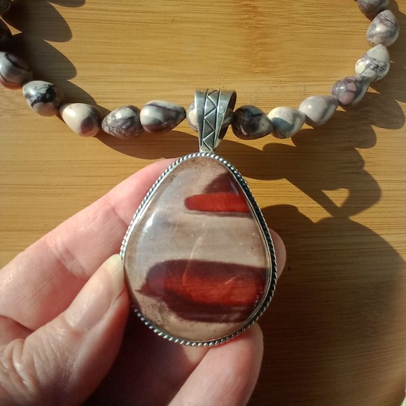 Jay King DTR mine finds Jasper necklace large pendant 925 Stunning - Picture 13 of 16